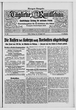 Tägliche Rundschau vom 30.08.1915