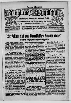 Tägliche Rundschau vom 02.09.1915