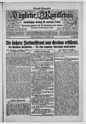 Tägliche Rundschau vom 02.09.1915