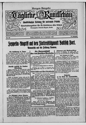 Tägliche Rundschau vom 11.09.1915