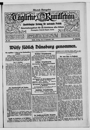 Tägliche Rundschau vom 17.09.1915