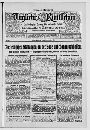 Tägliche Rundschau vom 21.09.1915