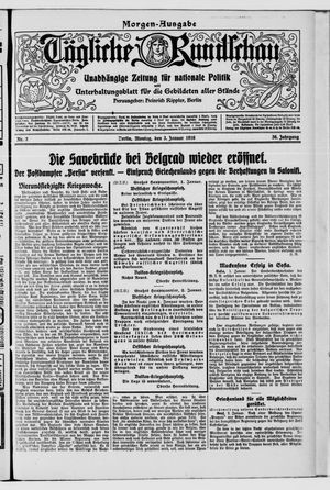 Tägliche Rundschau vom 03.01.1916