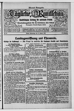 Tägliche Rundschau on Jan 13, 1916