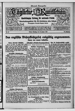 Tägliche Rundschau on Jan 25, 1916