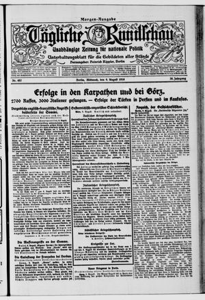 Tägliche Rundschau vom 09.08.1916