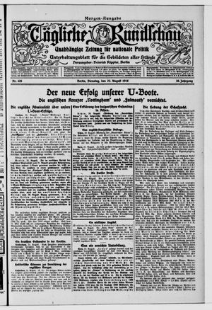 Tägliche Rundschau vom 22.08.1916