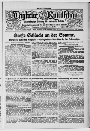 Tägliche Rundschau vom 04.09.1916