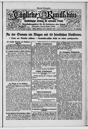 Tägliche Rundschau vom 06.09.1916
