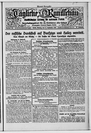 Tägliche Rundschau vom 11.09.1916