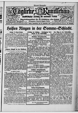 Tägliche Rundschau on Sep 16, 1916