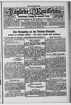 Tägliche Rundschau vom 19.09.1916