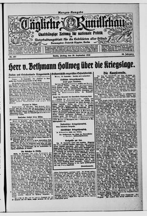 Tägliche Rundschau vom 29.09.1916