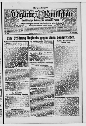Tägliche Rundschau vom 18.11.1916
