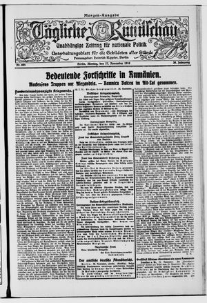 Tägliche Rundschau vom 27.11.1916