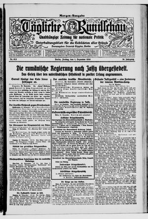 Tägliche Rundschau vom 01.12.1916