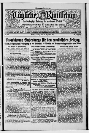 Tägliche Rundschau vom 10.12.1916