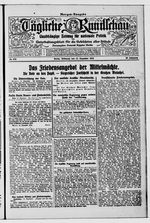 Tägliche Rundschau vom 13.12.1916