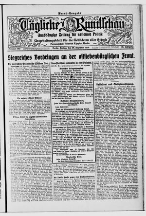 Tägliche Rundschau vom 29.12.1916