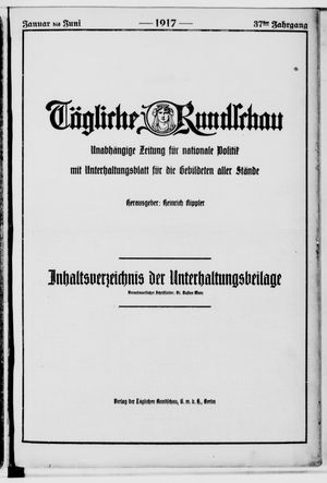 Tägliche Rundschau on Jan 2, 1917