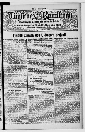 Tägliche Rundschau vom 19.03.1917