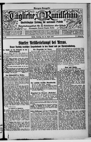 Tägliche Rundschau vom 22.04.1917