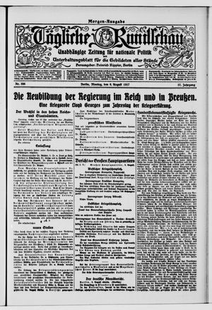 Tägliche Rundschau on Aug 6, 1917