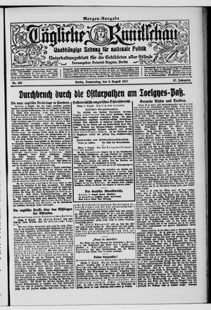 Tägliche Rundschau on Aug 9, 1917