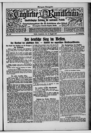 Tägliche Rundschau on Aug 18, 1917