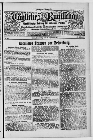 Tägliche Rundschau on Sep 13, 1917