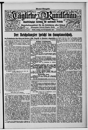 Tägliche Rundschau on Sep 28, 1917