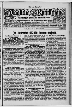 Tägliche Rundschau vom 22.12.1917