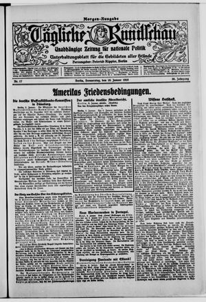 Tägliche Rundschau on Jan 10, 1918