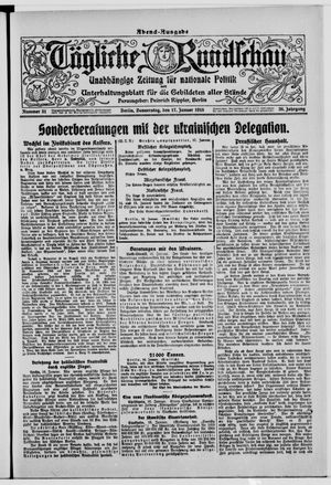 Tägliche Rundschau on Jan 17, 1918