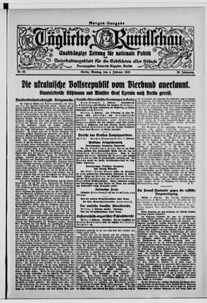 Tägliche Rundschau on Feb 4, 1918