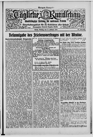 Tägliche Rundschau vom 11.02.1918