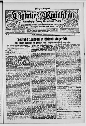Tägliche Rundschau on Feb 21, 1918