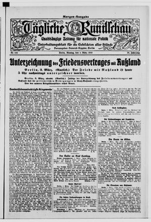 Tägliche Rundschau on Mar 4, 1918