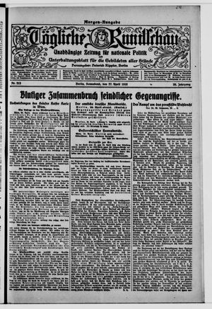 Tägliche Rundschau on Apr 27, 1918