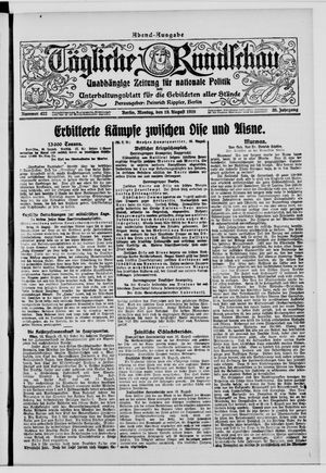 Tägliche Rundschau vom 19.08.1918