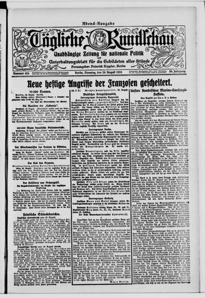 Tägliche Rundschau vom 20.08.1918