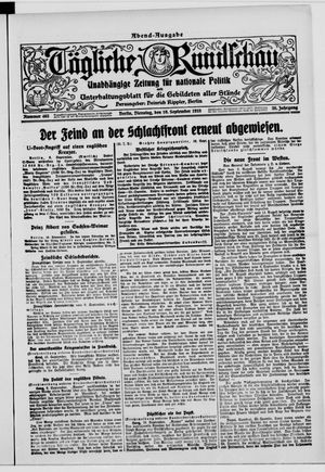 Tägliche Rundschau vom 10.09.1918