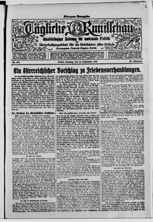 Tägliche Rundschau vom 15.09.1918