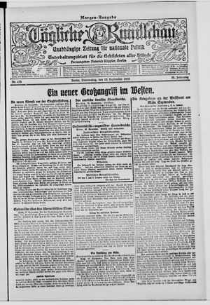 Tägliche Rundschau vom 19.09.1918