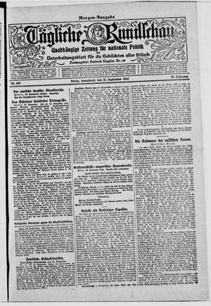 Tägliche Rundschau vom 21.09.1918