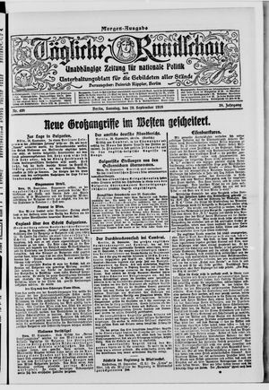 Tägliche Rundschau on Sep 29, 1918