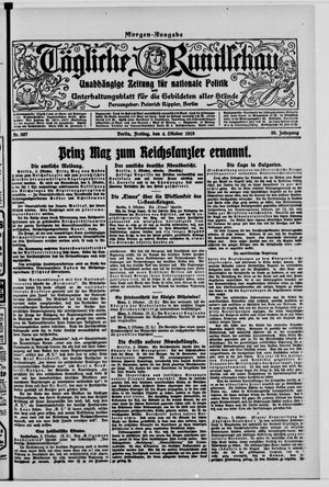 Tägliche Rundschau vom 04.10.1918