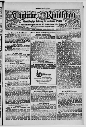 Tägliche Rundschau vom 31.10.1918