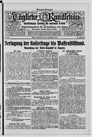 Tägliche Rundschau vom 09.11.1918