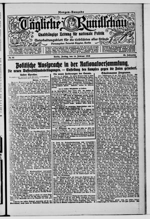 Tägliche Rundschau on Feb 14, 1919